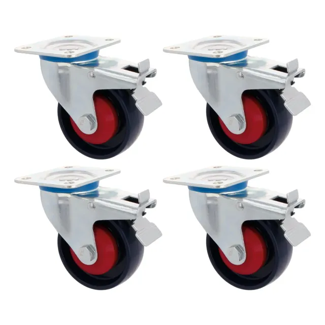 Amig Set 4 Ruote Ø 100 piastra con freno blu 250 kg