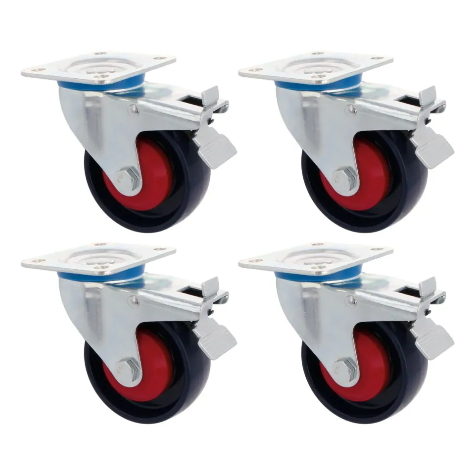 Amig Set 4 Ruote Ø 100 piastra con freno blu 250 kg