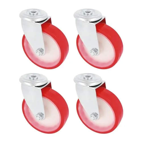 Amig Set 4 Ruote Ø 80 foro rosse poliuretano 100 kg