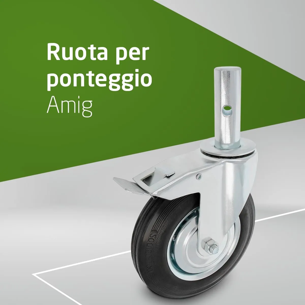 Amig Ruota ponteggio femmina Ø200 mm freno 200 kg