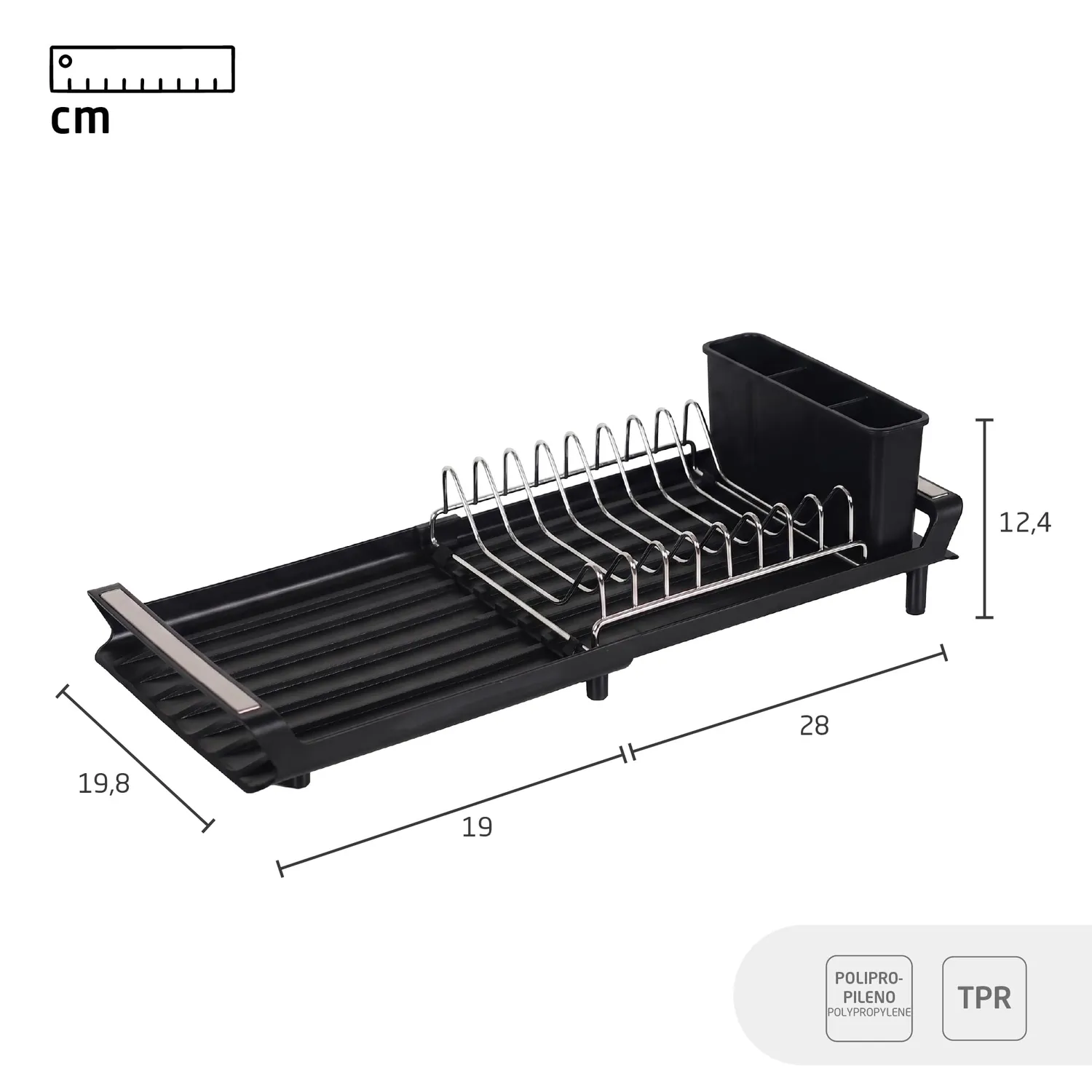 Amig Extik Scolapiatti Estensibile Nero 28-47 cm