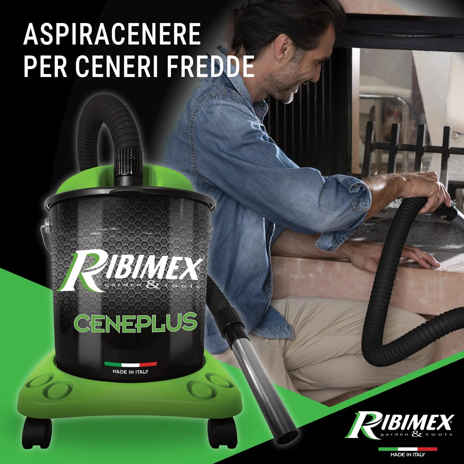 Ribimex Ceneplus Aspiracenere 950W 18L con Soffiante