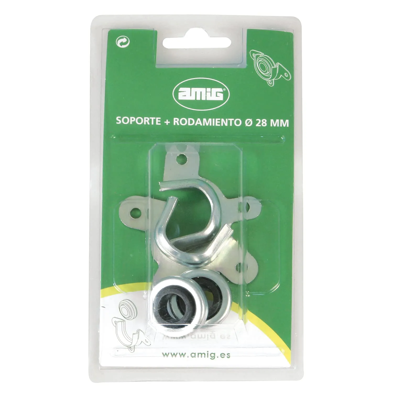 Amig supporto cuscinetto tapparelle 28 mm zincato