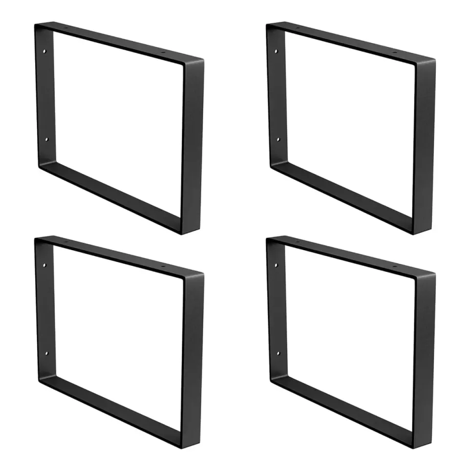 Amig staffe mensole rettangolari 21x31 cm nere set 4 pezzi