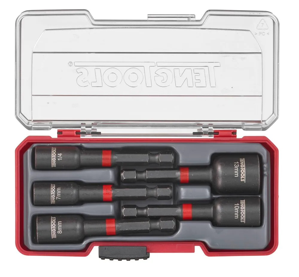 TengTools Impact Set 5 Inserti Esagonali a Impulsi con Clip