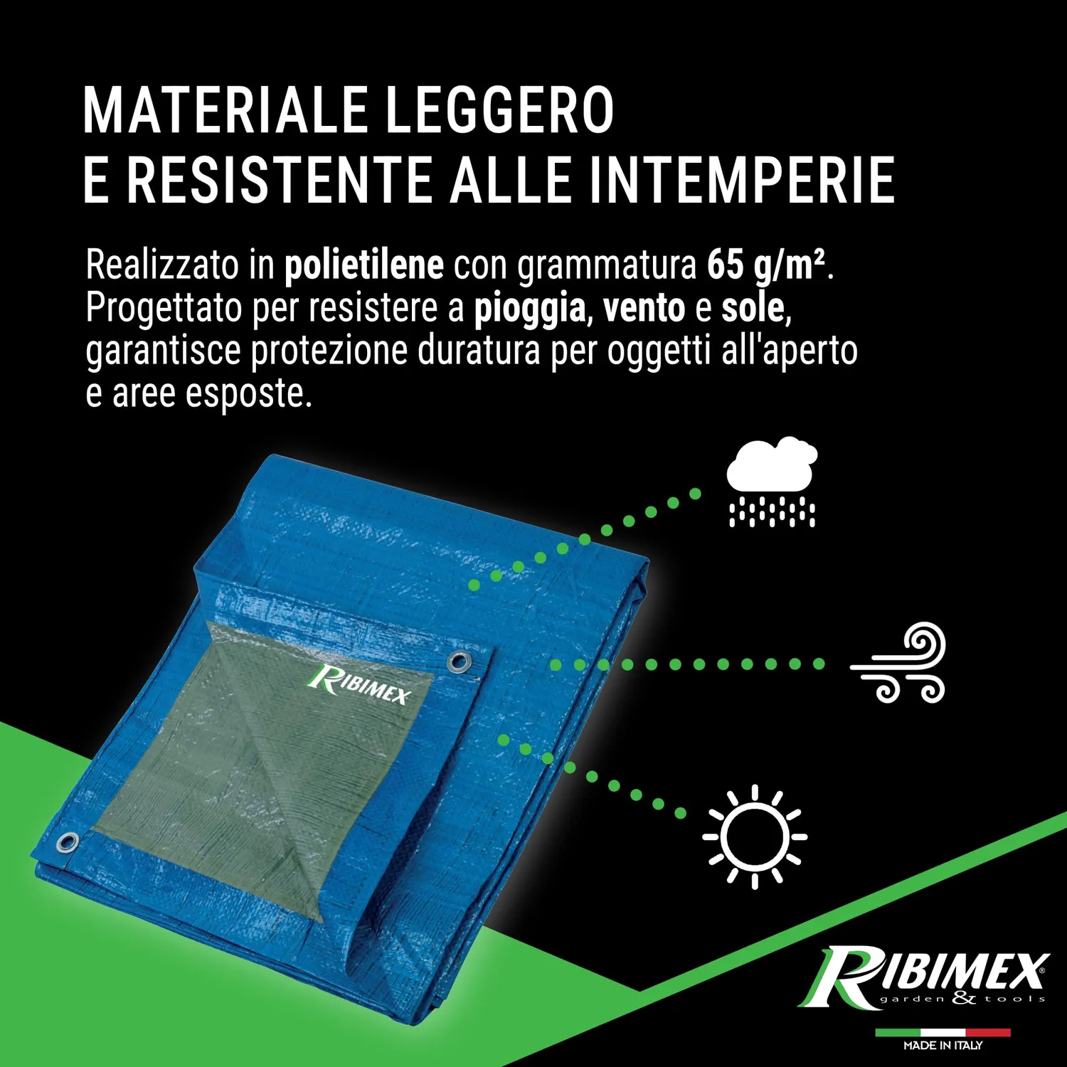 Ribimex telo protezione impermeabile 3x5 m polietilene 65g