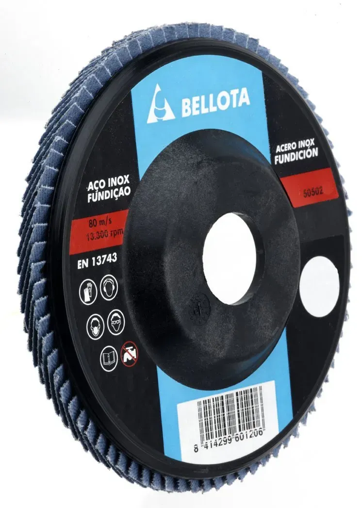 Bellota disco lamellare inox-metallo 115 mm grana AZ