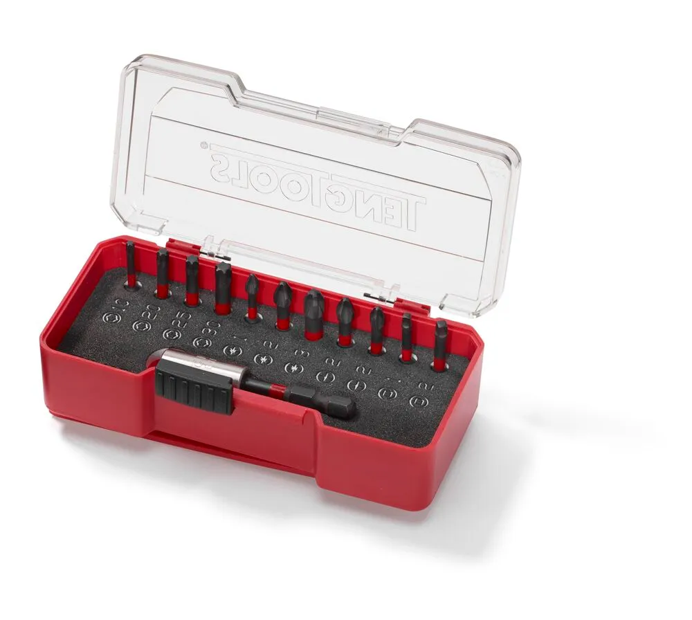 TengTools Set inserti impatto 12 pezzi da cantiere con clip