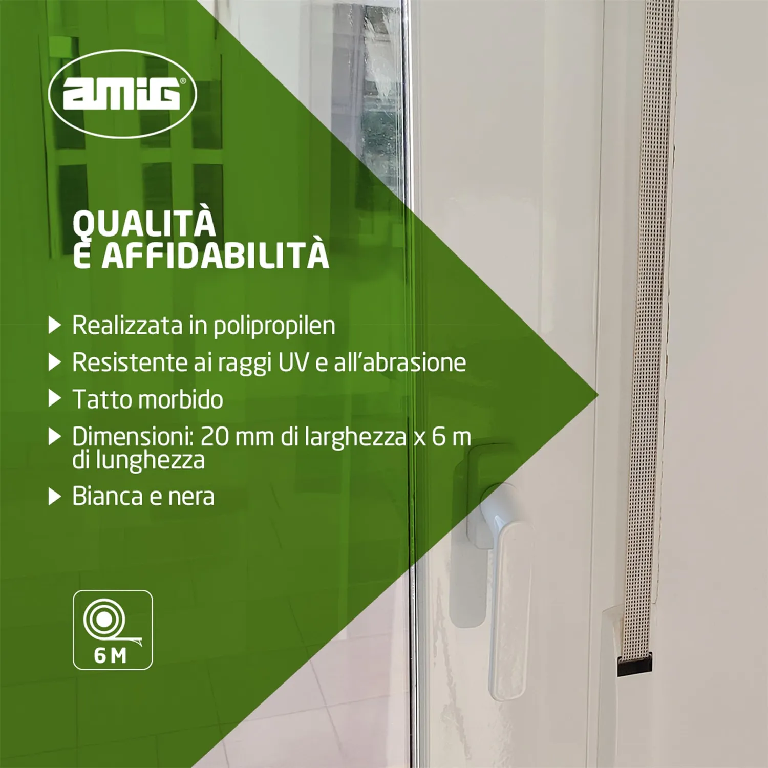 Amig Nastro Avvolgitore Tapparella 20 mm x 6 m Resistente UV