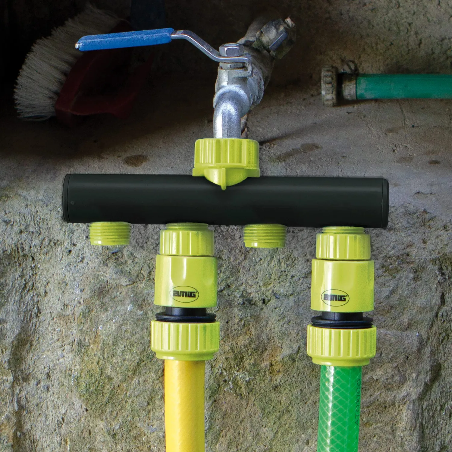 Amig Sdoppiatore Rubinetto 4 Vie 1"-3/4" Verde Pistacchio