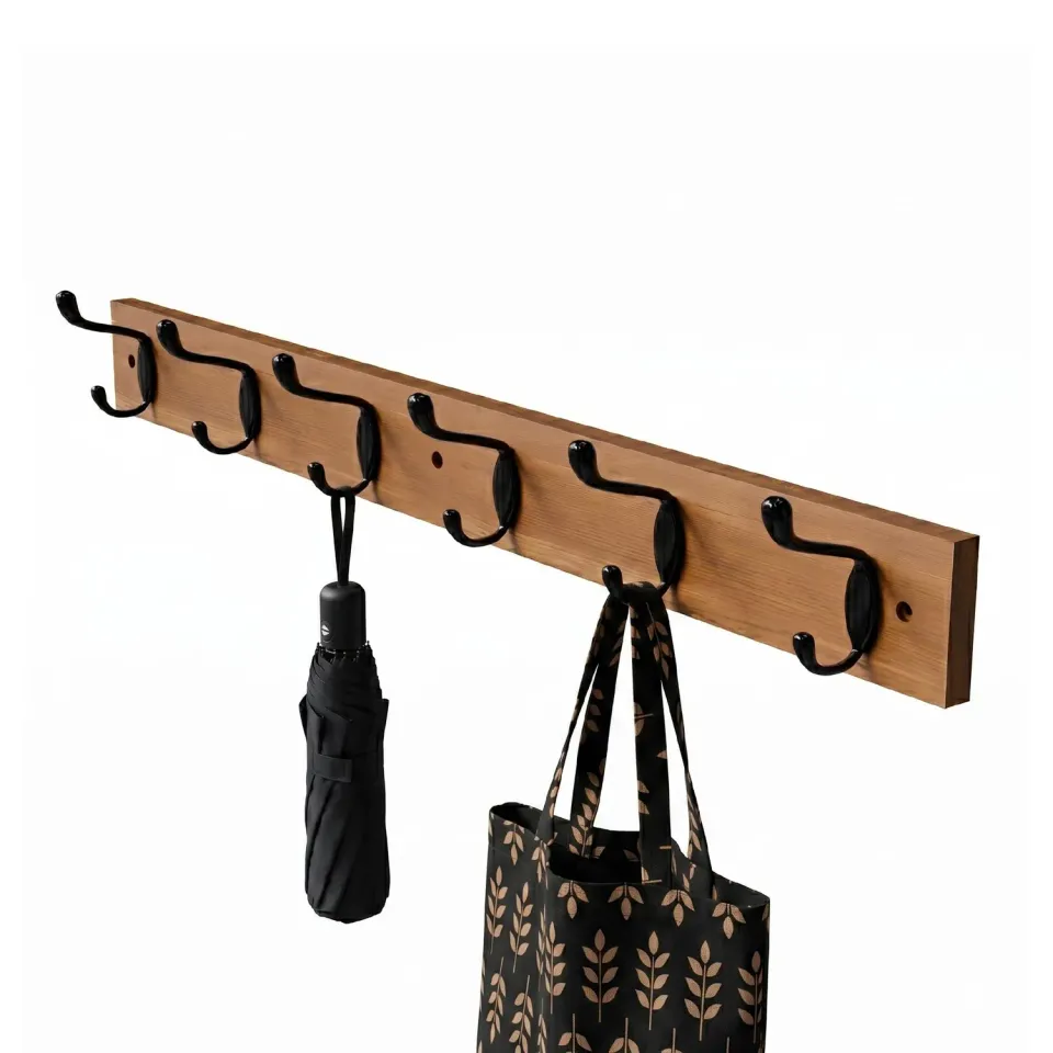 Amig CM37 Appendiabiti a Parete 680 mm Acacia Nero