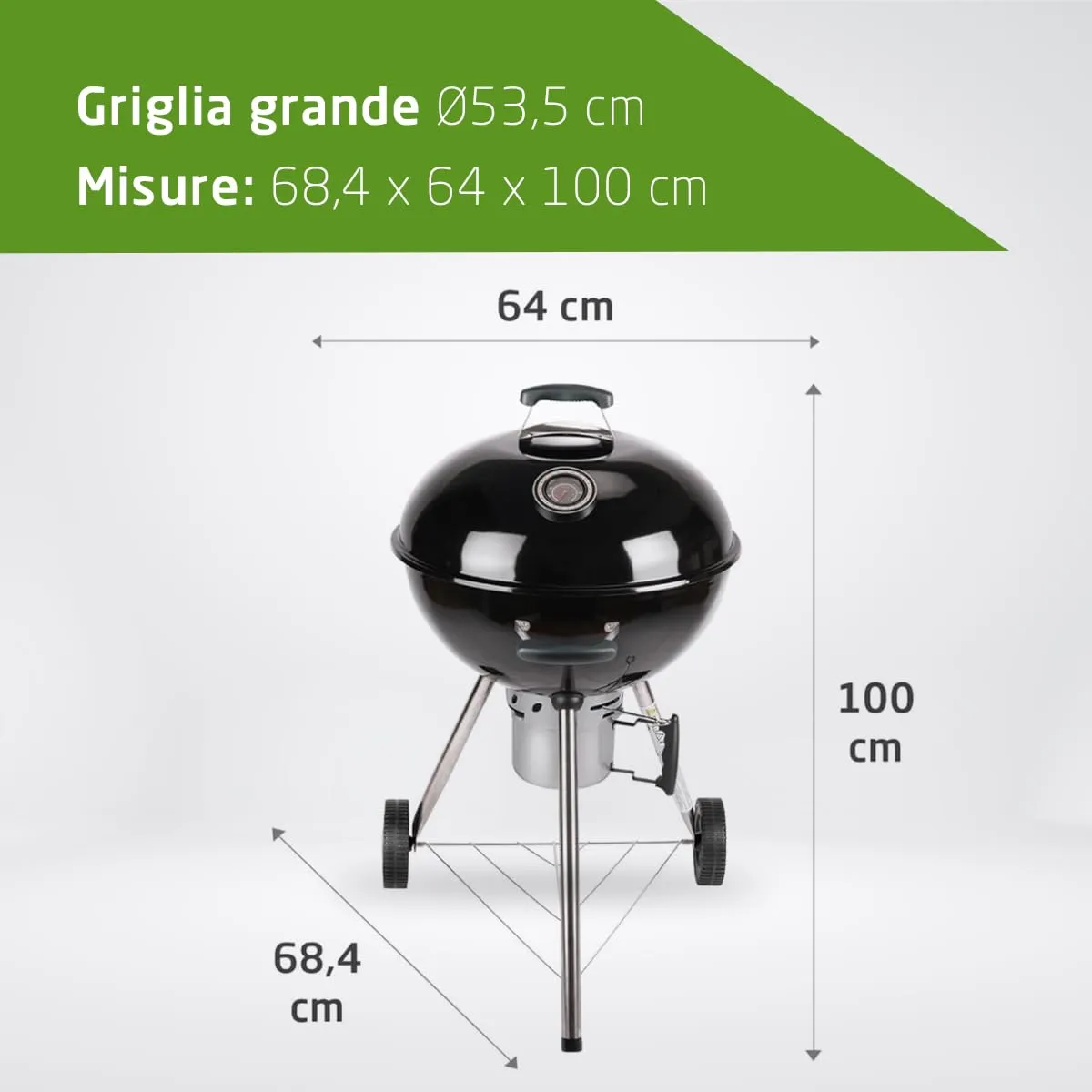 Amig Fireplus Barbecue Carbonella Rotondo Coperchio 53,5 cm