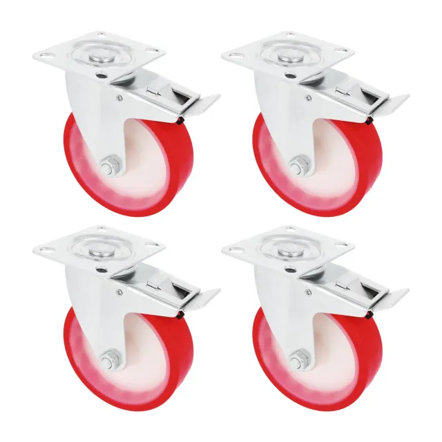 Amig Set 4 Ruote Girevoli Ø 100 mm con Freno 120 kg