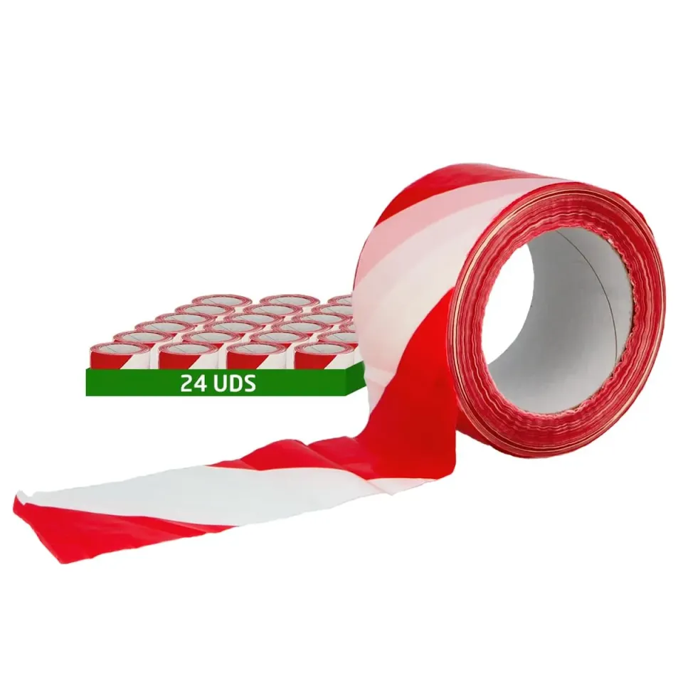 Amig Nastro Segnaletico 70 mm x 200 m Rosso-Bianco 24 Rotoli