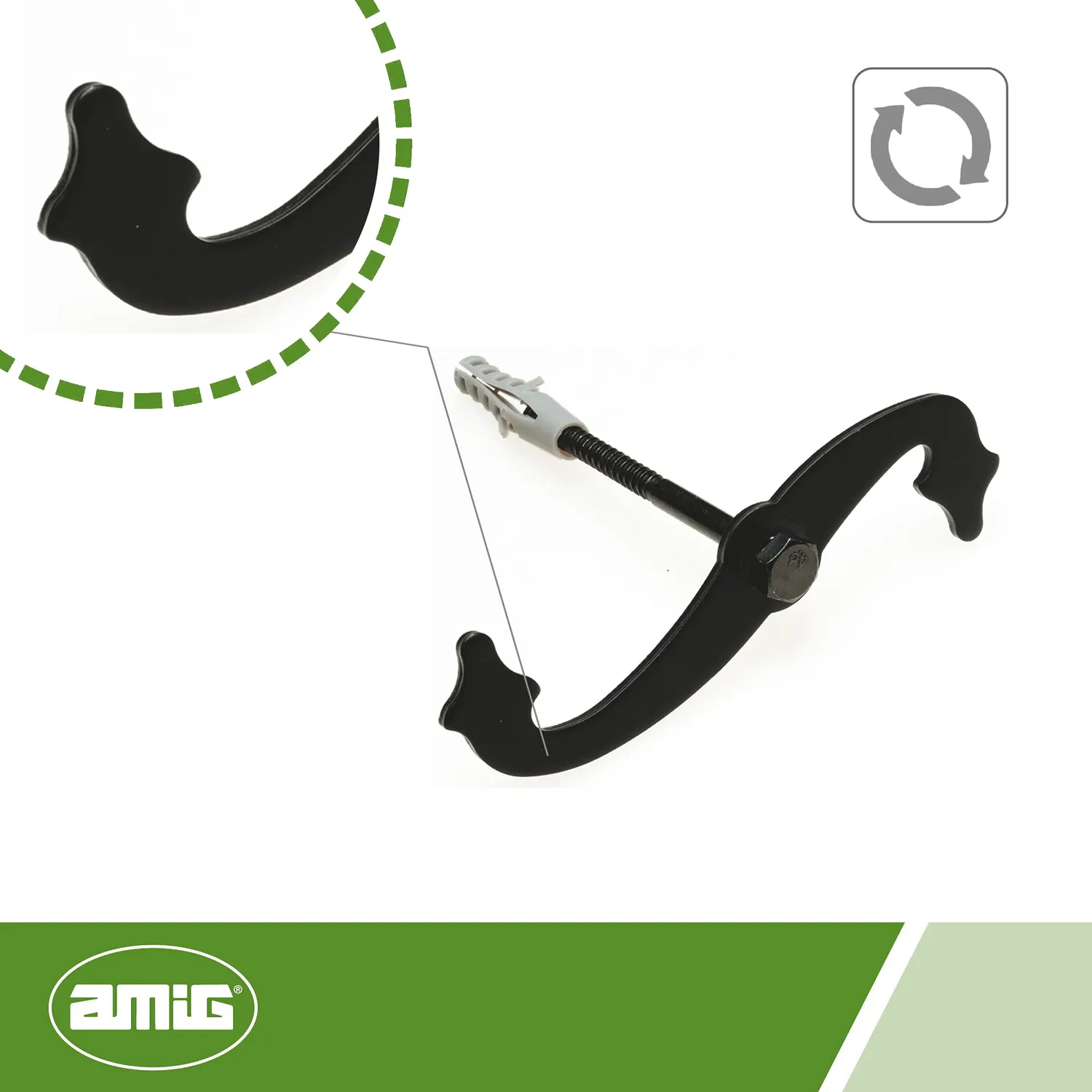 Amig fermaposte a spirale Mod.1 nero opaco 15 cm singolo