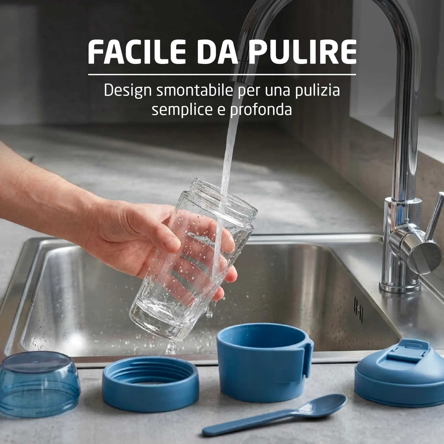 Amig Mod.1 bicchiere yogurt vetro 480 ml con vaschetta cereali