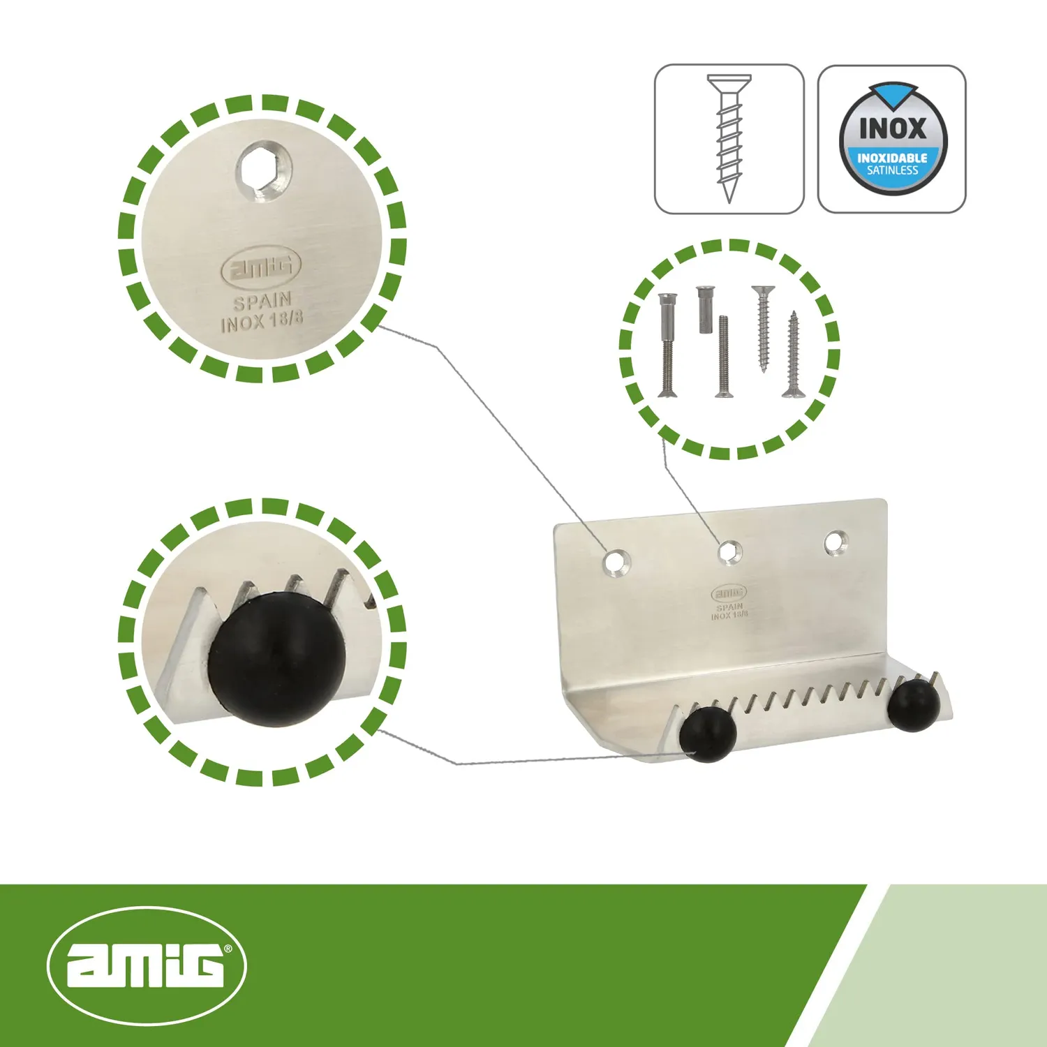 Amig Mod.2 pedale apriporta inox 121x81 mm argento