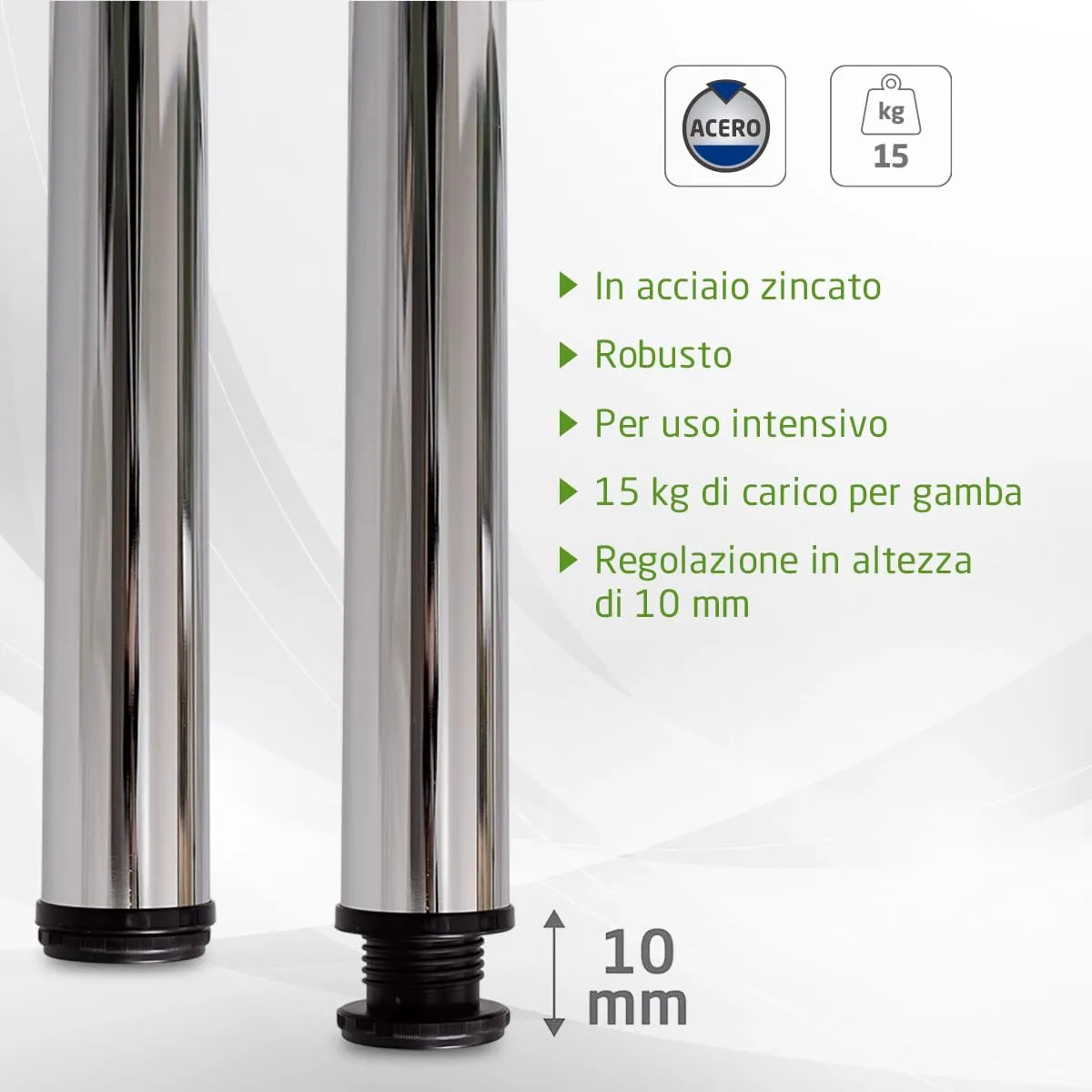 Amig gamba tavolo regolabile 60x870 mm cromo