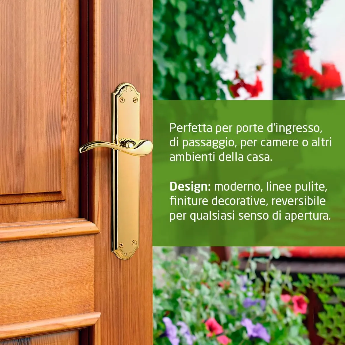 Amig maniglie porta 85 mm placca 256 mm ottonato opaco