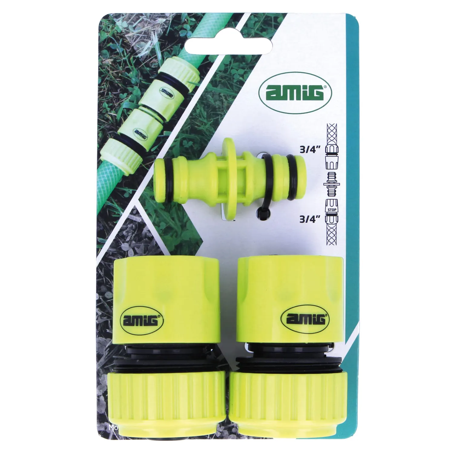 Amig Kit Raccordi Tubo 3/4" 3 Pezzi ABS Verde