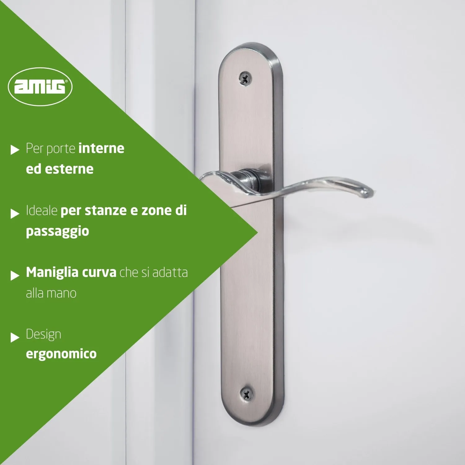 Amig Yalta maniglia porta cromo opaco set 2 pezzi 237 mm