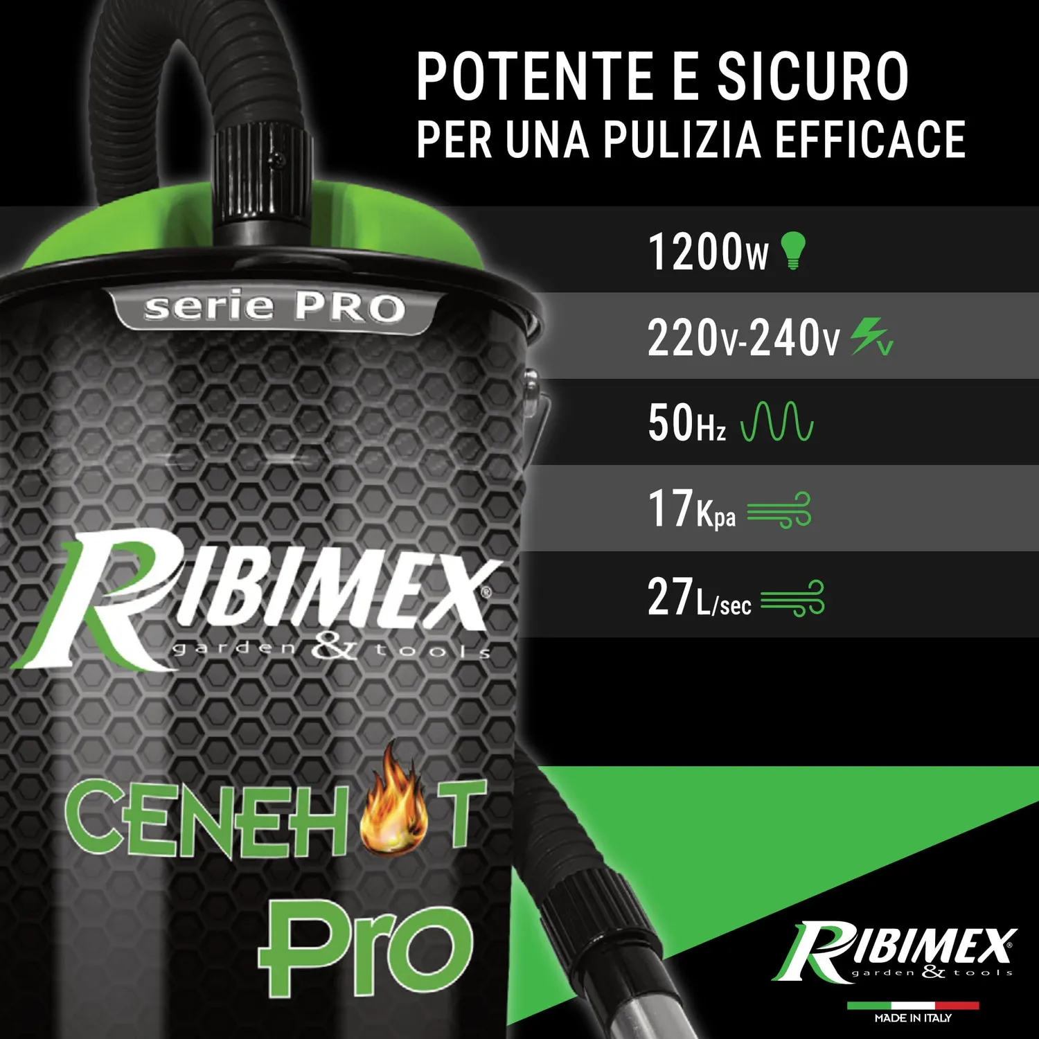Ribimex Cenehot PRCEN005 aspiracenere 18 L 40°C