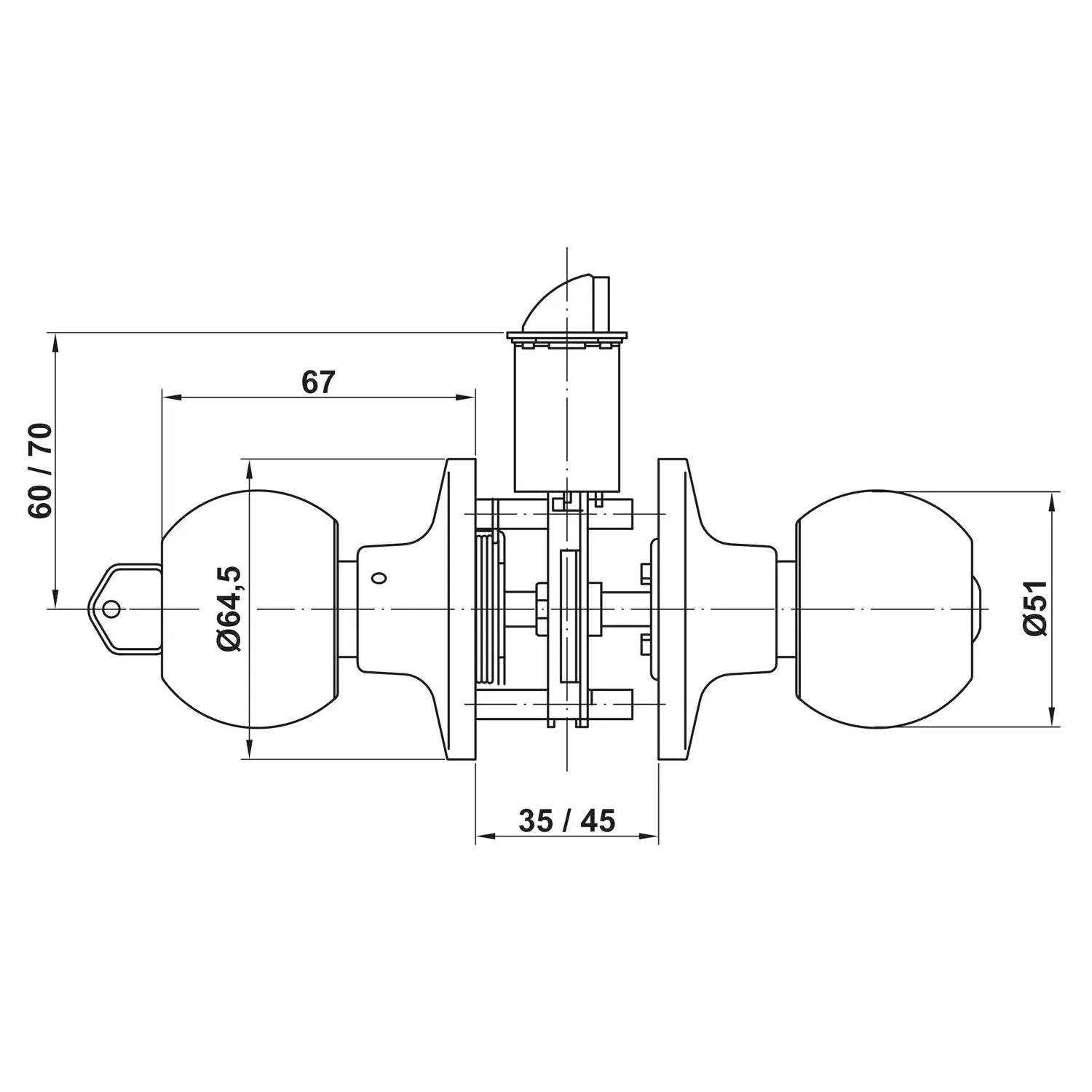 Amig 11161 pomello porta cromo opaco con chiave