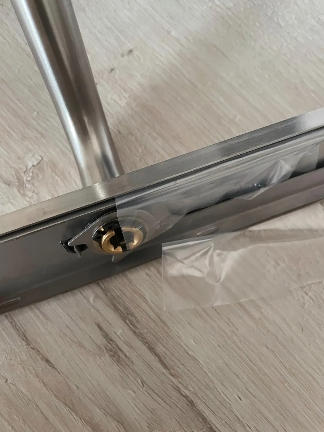 Amig 4PX set maniglie porta con piastra inox satinato