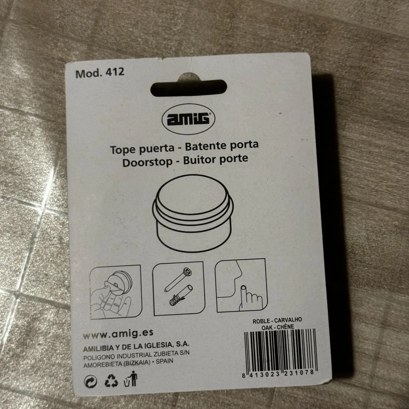 Amig 412 fermaporta adesivo rovere 35 mm 2 pezzi