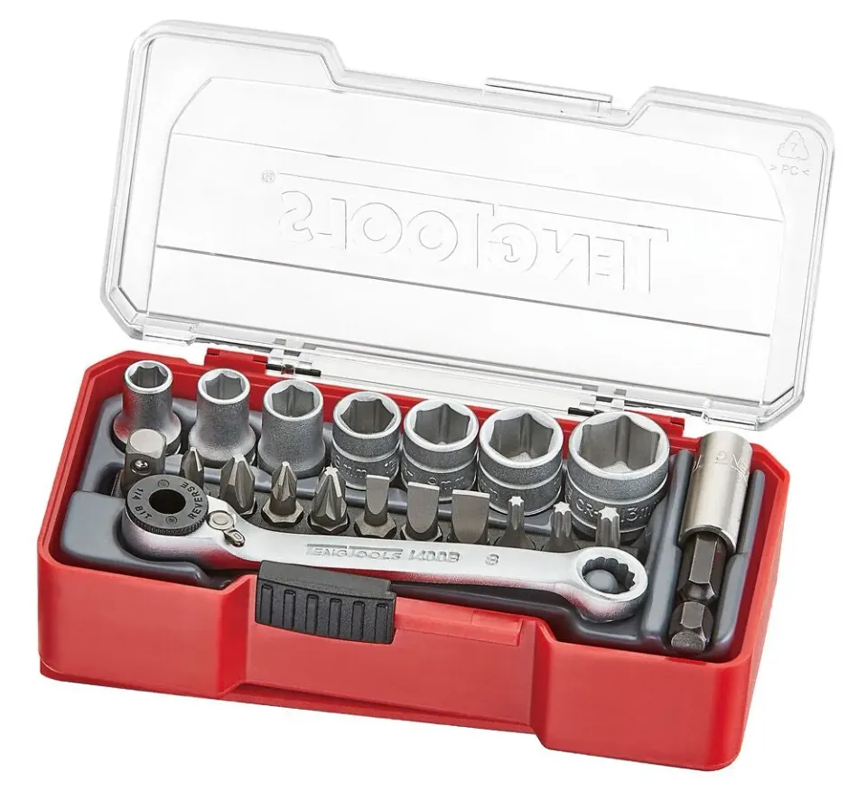 TengTools Set Bussole 1/4" 20 Pezzi Esagonali con Clip
