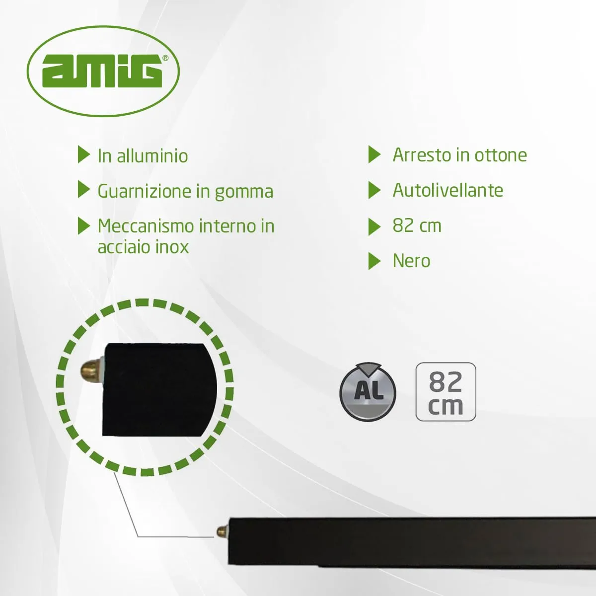 Amig paraspifferi automatico vite alluminio nero 82 cm