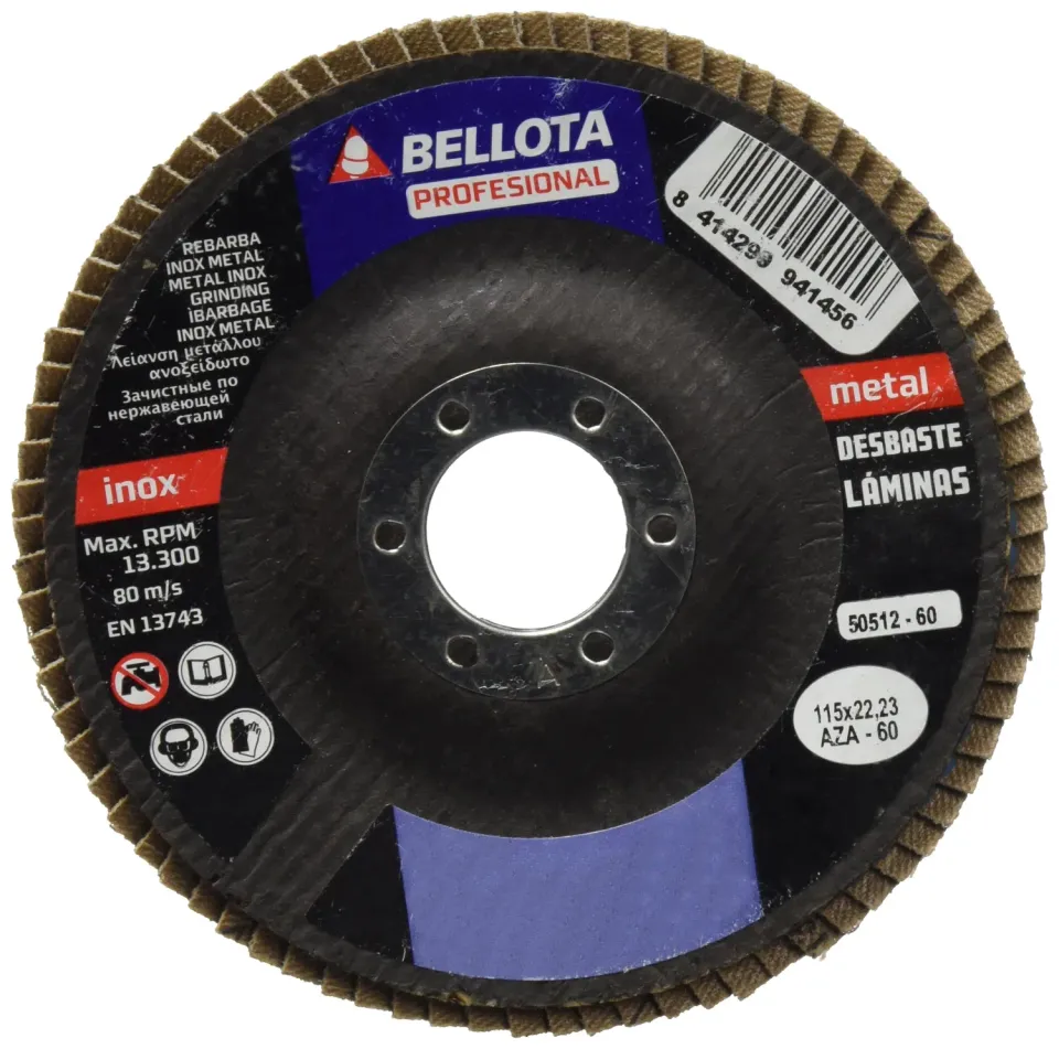 Bellota Inox-Metal Ø115 disco lamellare grana AZ ghisa