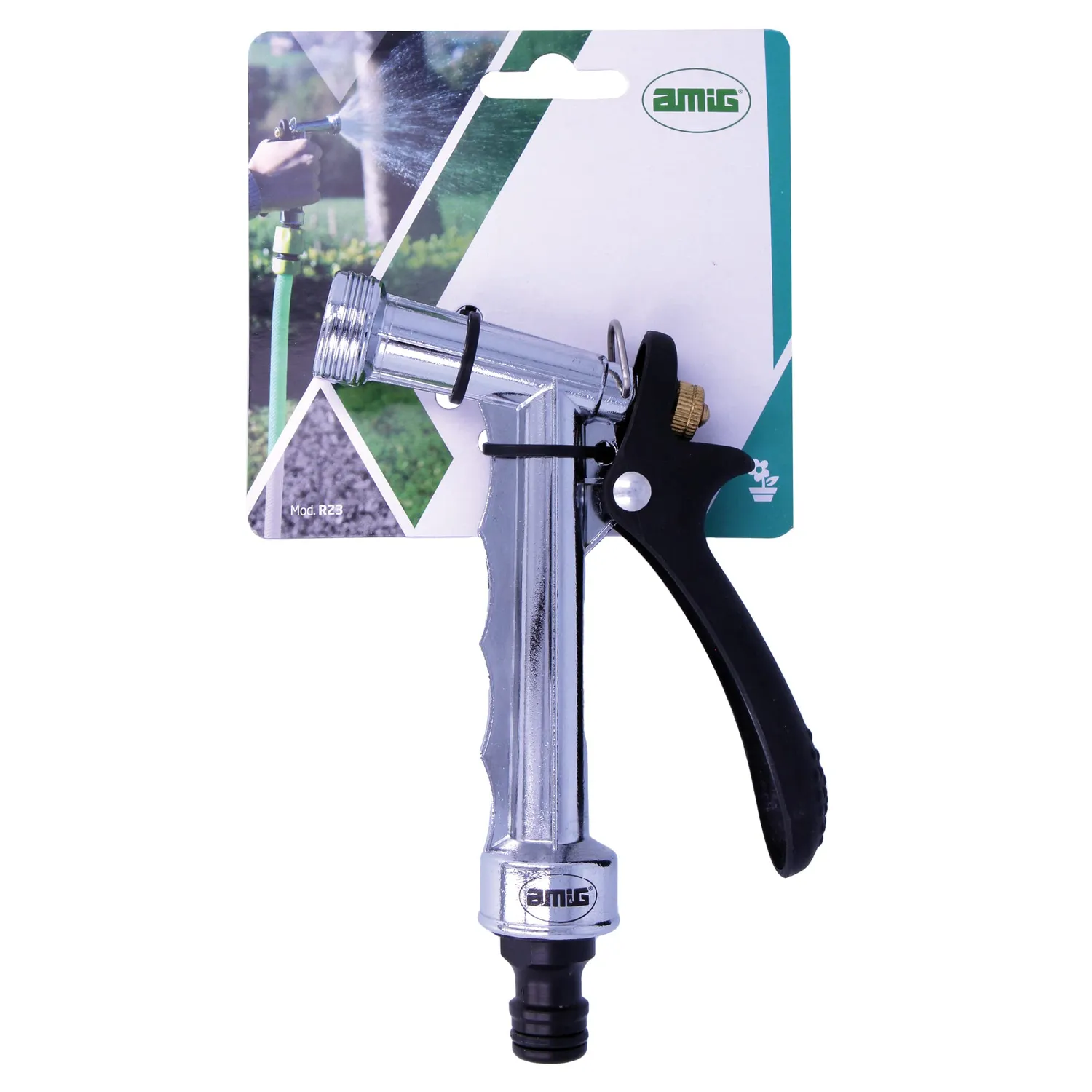 Amig Pistola Irrigazione Metallo 140 mm Acciaio Lucido