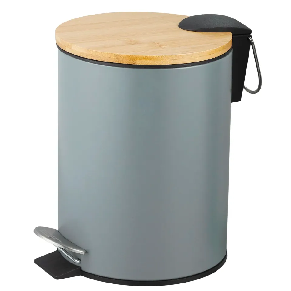 Amig Naturline pattumiera bagno 3 litri grigia con bambù