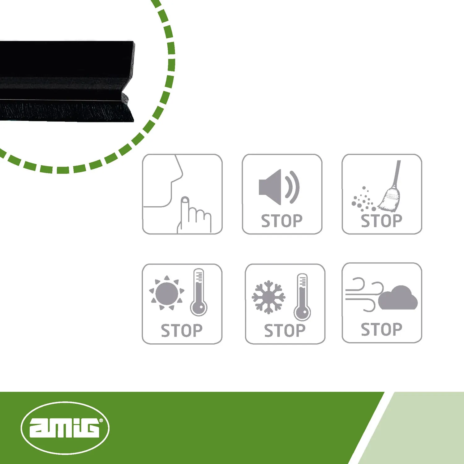 Amig paraspifferi adesivo spazzola 82 cm nero