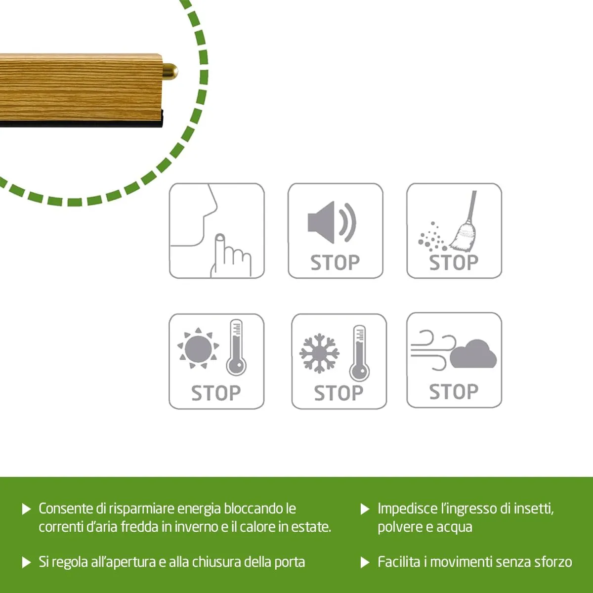 Amig Paraspifferi Automatico a Vite 82 cm Quercia Alluminio