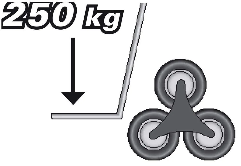 Ribimex Carrello 6 ruote 250 kg pedana pieghevole