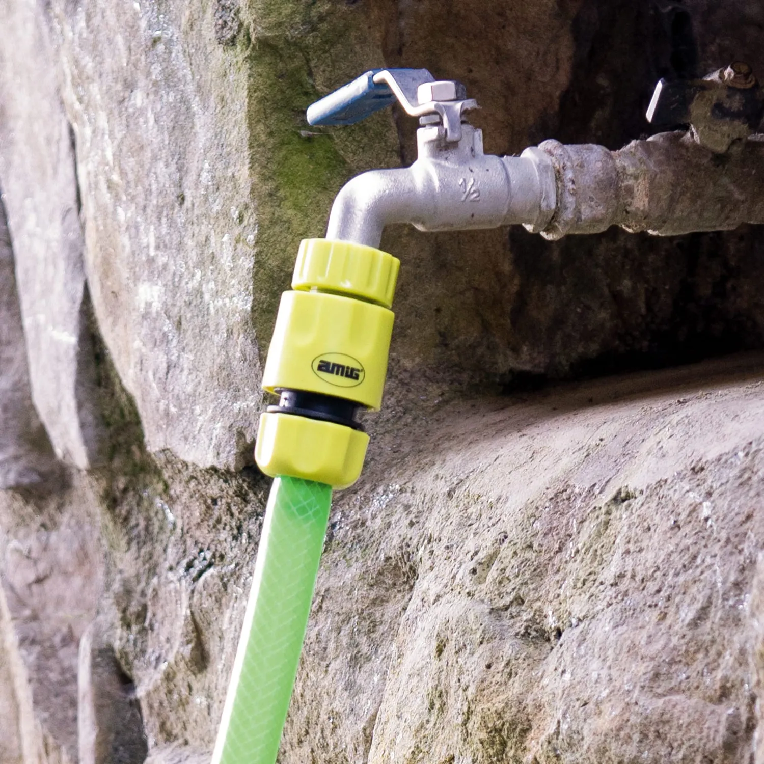 Amig Adattatore Rubinetto Tubo Giardino 1" Verde Pistacchio ABS