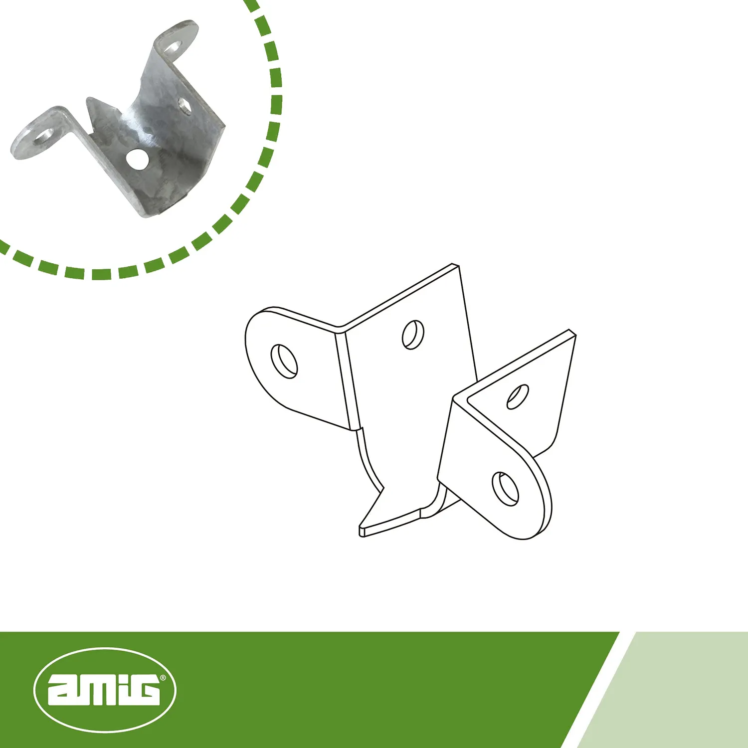 Amig Supporto Rullo Tapparella Acciaio Zincato 32x23 mm