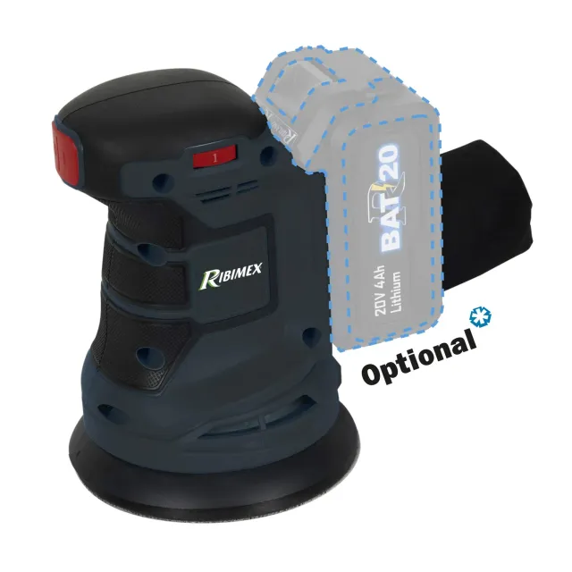Ribimex R-BAT20 PRBAT20/PORSB Levigatrice Orbitale senza batteria 125mm