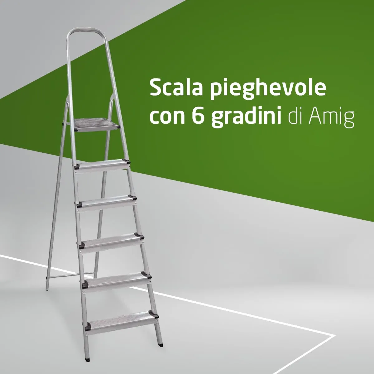 Amig scaletta pieghevole 6 gradini alluminio 150 kg