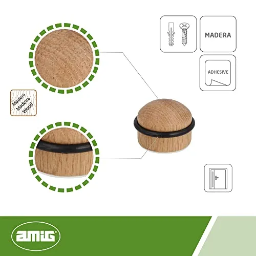 Amig 412 fermaporta adesivo rovere 35 mm 2 pezzi