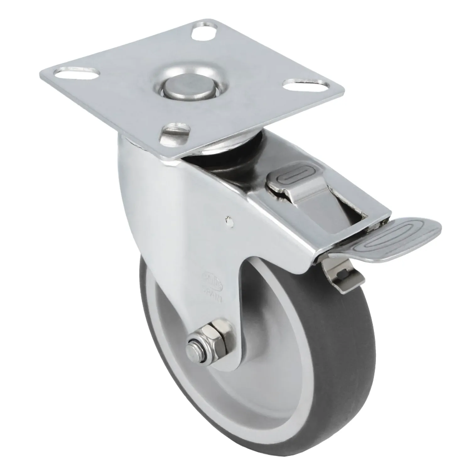 Amig Set 4 Ruote Inox Ø 100 mm Gomma Nera 90 kg
