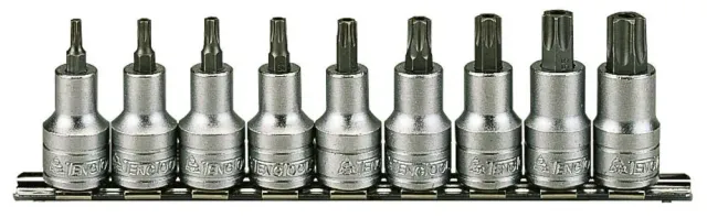 TengTools Set Bussole Torx TX 1/2" 9 Pezzi su Rail