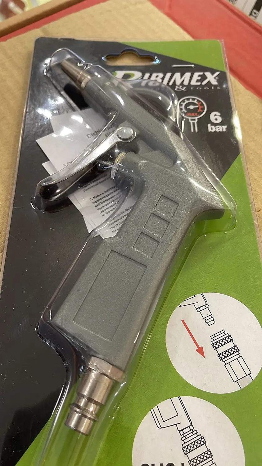 Ribimex PRACSOUF/B pistola soffiaggio F 1/4" acciaio nickel