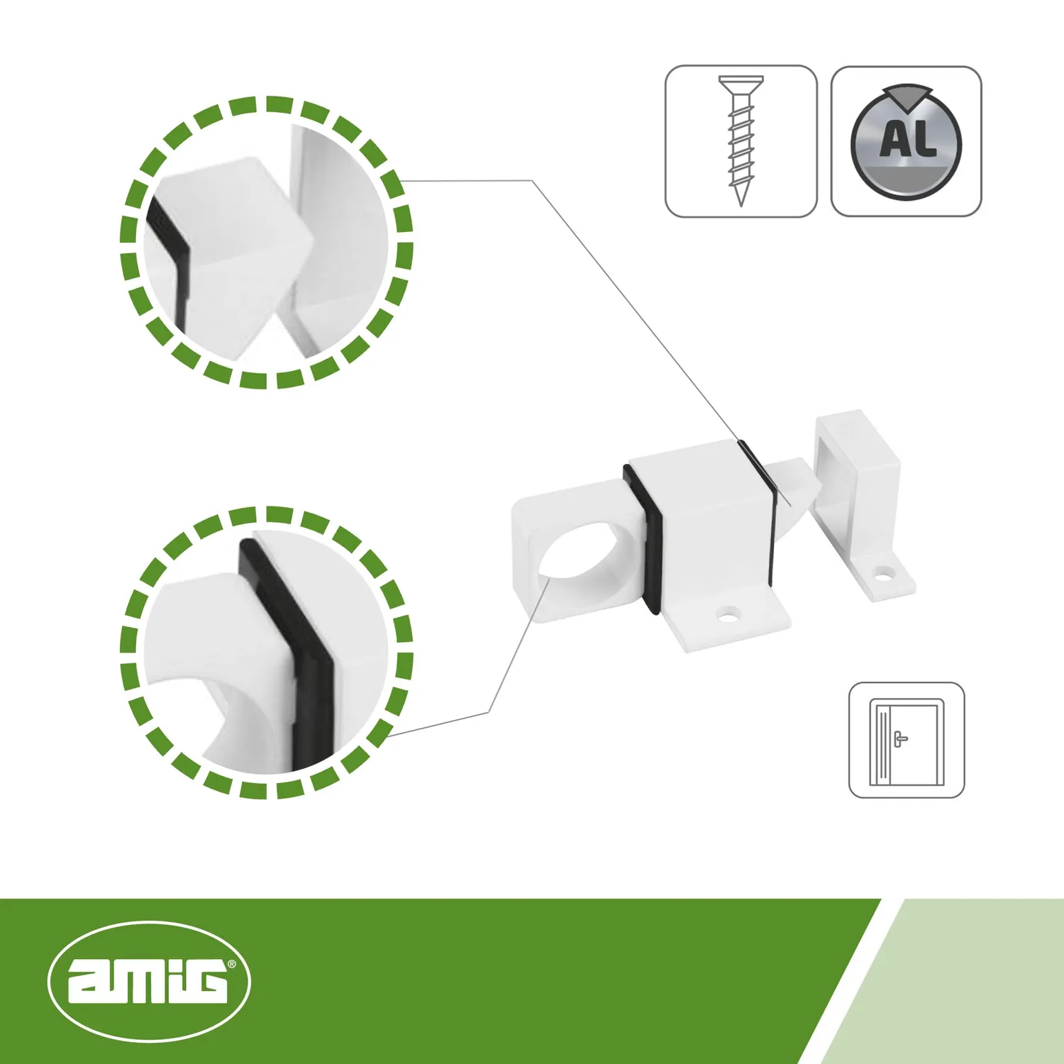 Amig Fermaglio Ponte Catenaccio Finestra Bianco 22x40 mm