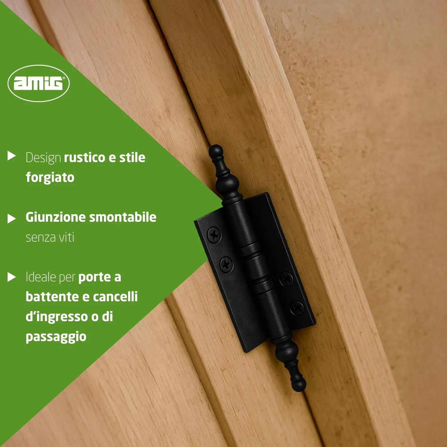 Amig Cerniera Smontabile 100x10 mm Nera in Zama