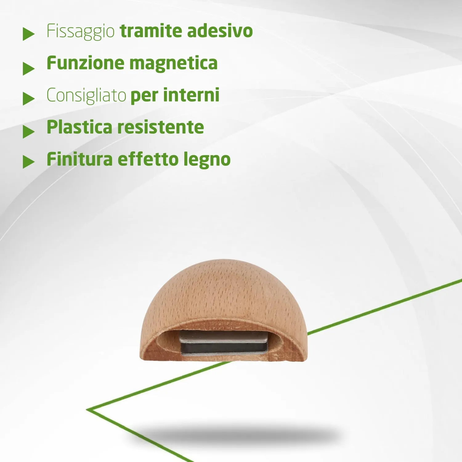 Amig fermaporte magnetici adesivi 48x25 mm faggio 6 pz