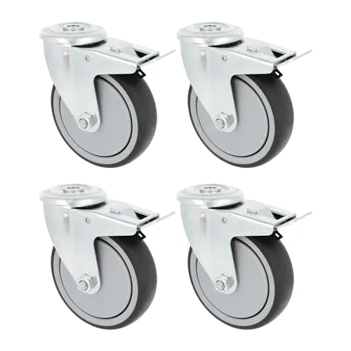 Amig Set 4 Ruote Girevoli con Freno 100 mm 110 kg