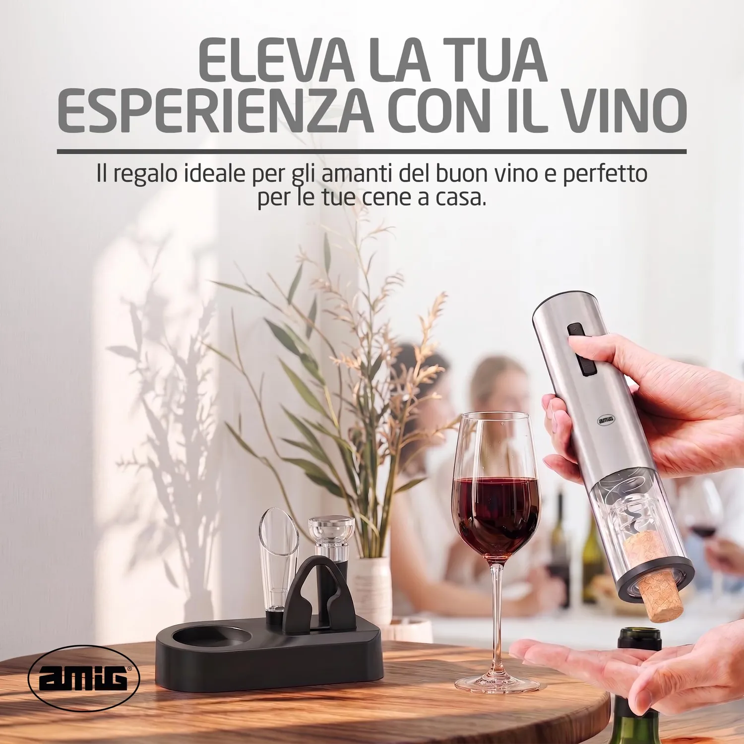 Amig Set Cavatappi Elettrico Ricaricabile Tipo C